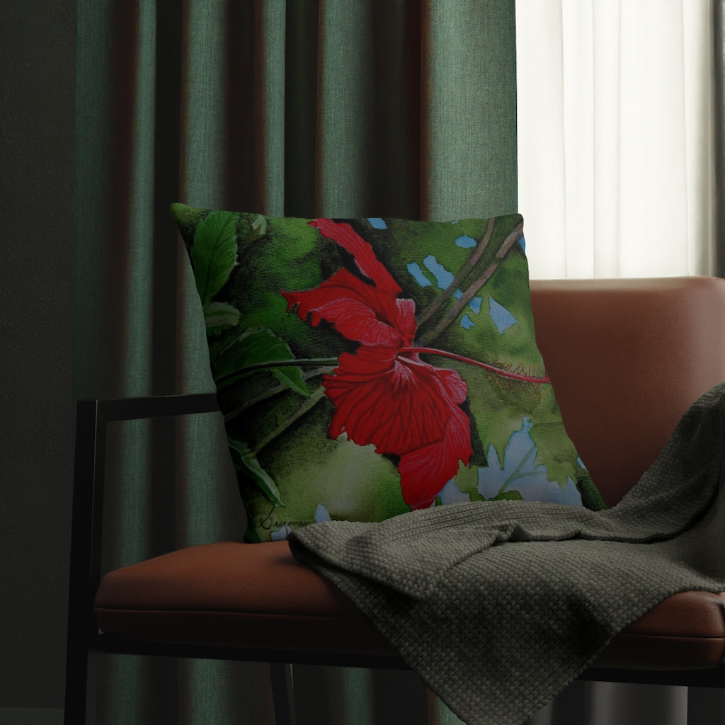 Morning Hibiscus Waterproof Pillow Home Decor