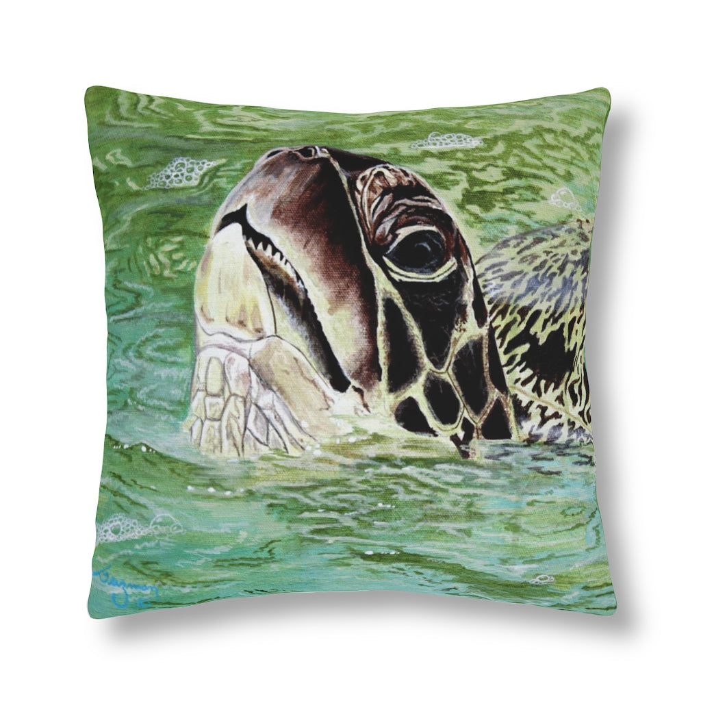 Honu Feeding Waterproof Pillow 18 × / Square Home Decor