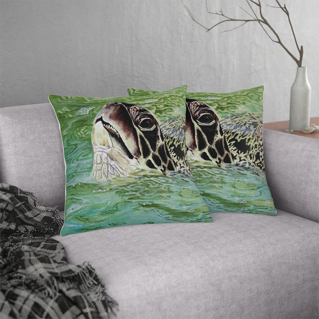 Honu Feeding Waterproof Pillow Home Decor