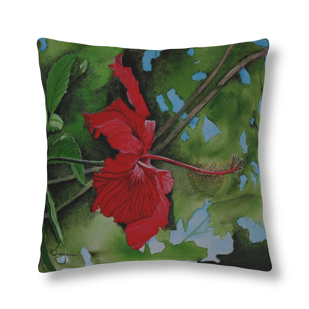 Morning Hibiscus Waterproof Pillow 18 × / Square Home Decor