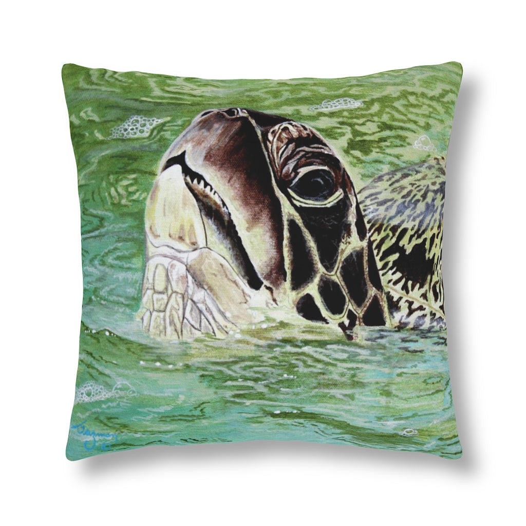 Honu Feeding Waterproof Pillow 20 × / Square Home Decor