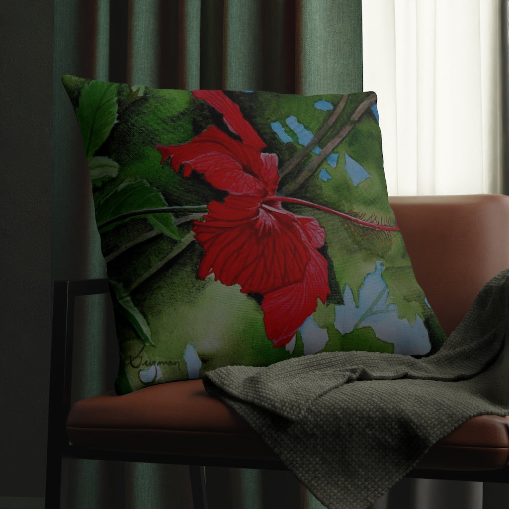 Morning Hibiscus Waterproof Pillow Home Decor