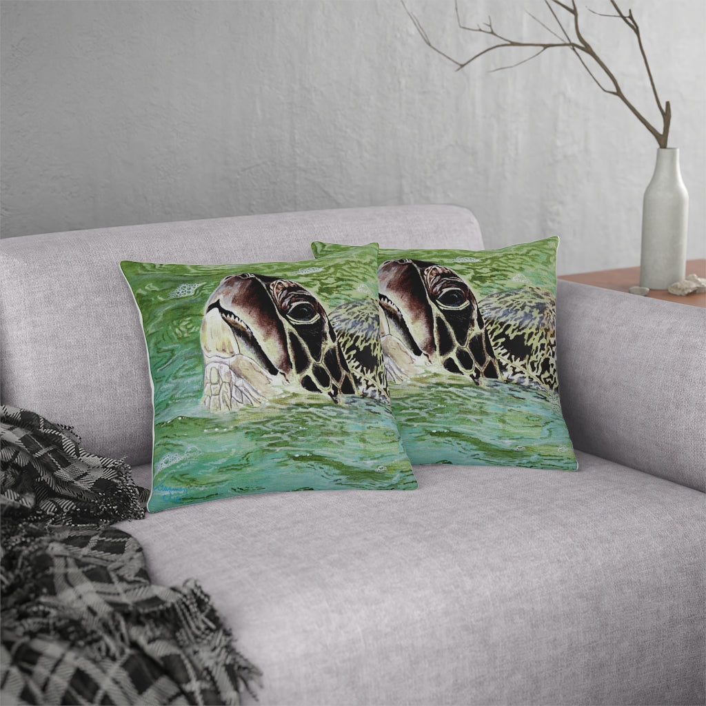 Honu Feeding Waterproof Pillow Home Decor