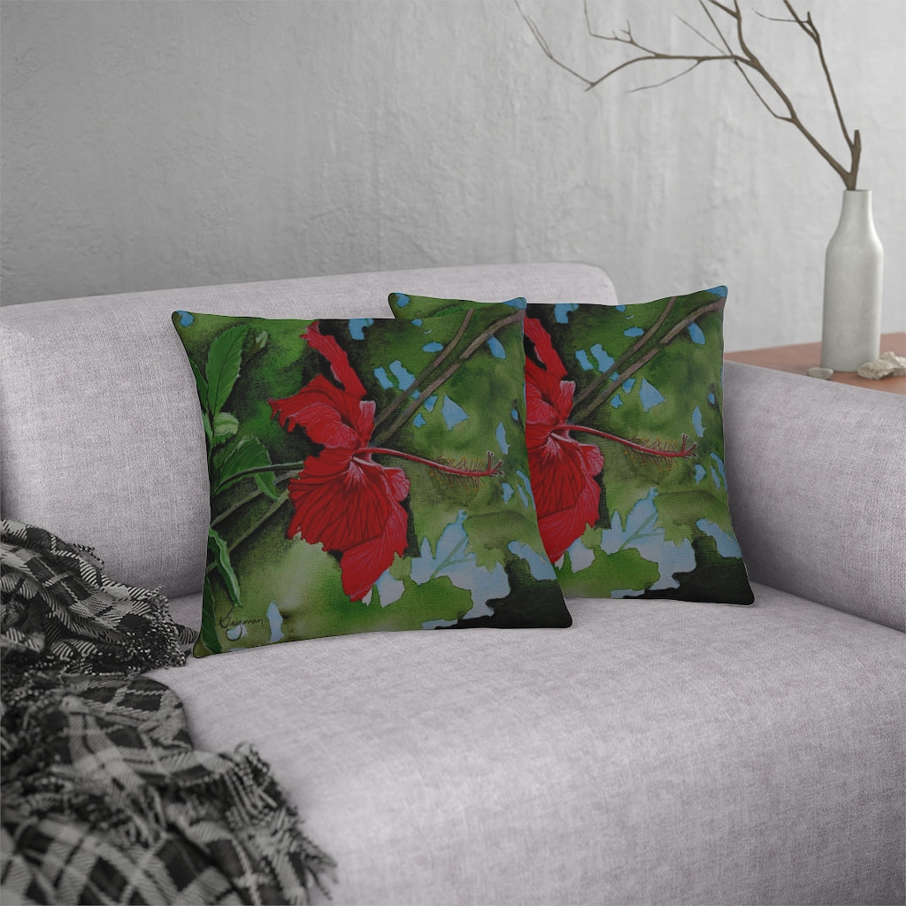 Morning Hibiscus Waterproof Pillow Home Decor