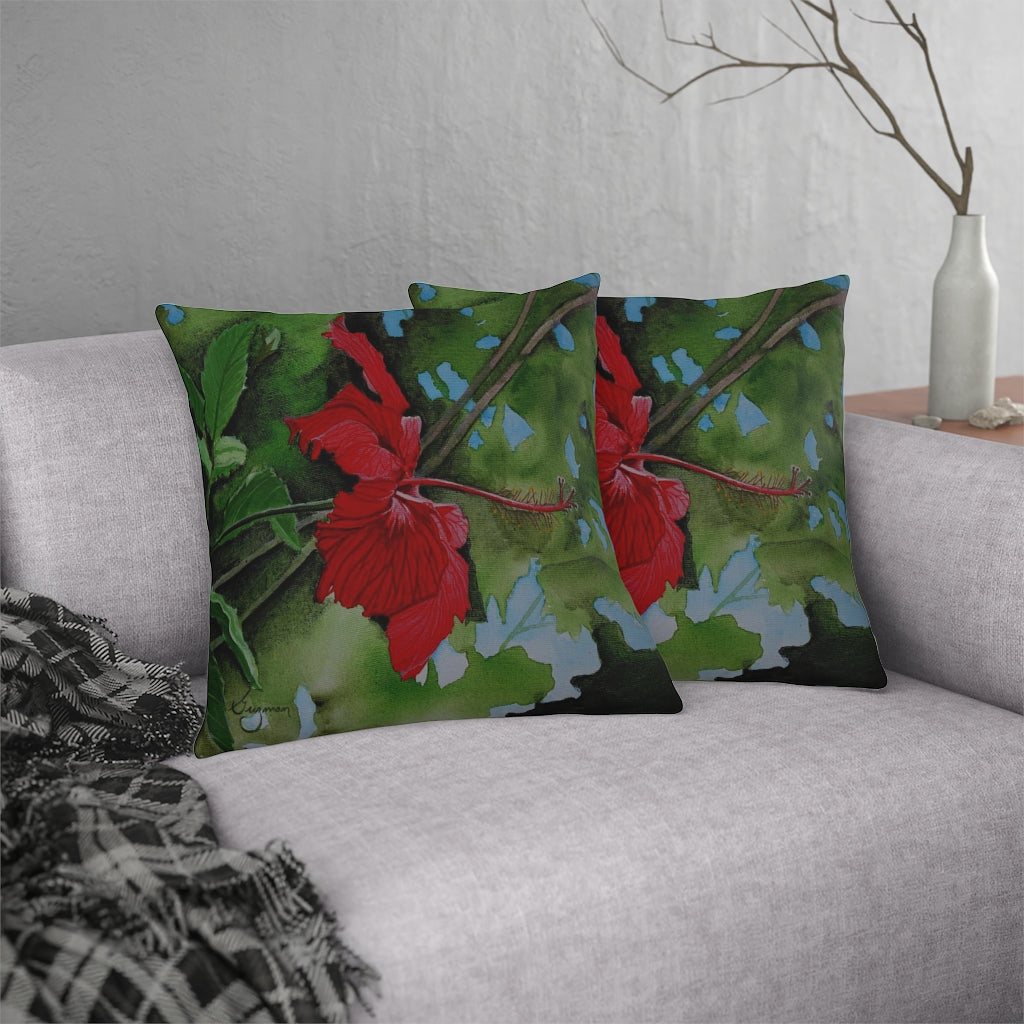 Morning Hibiscus Waterproof Pillow Home Decor