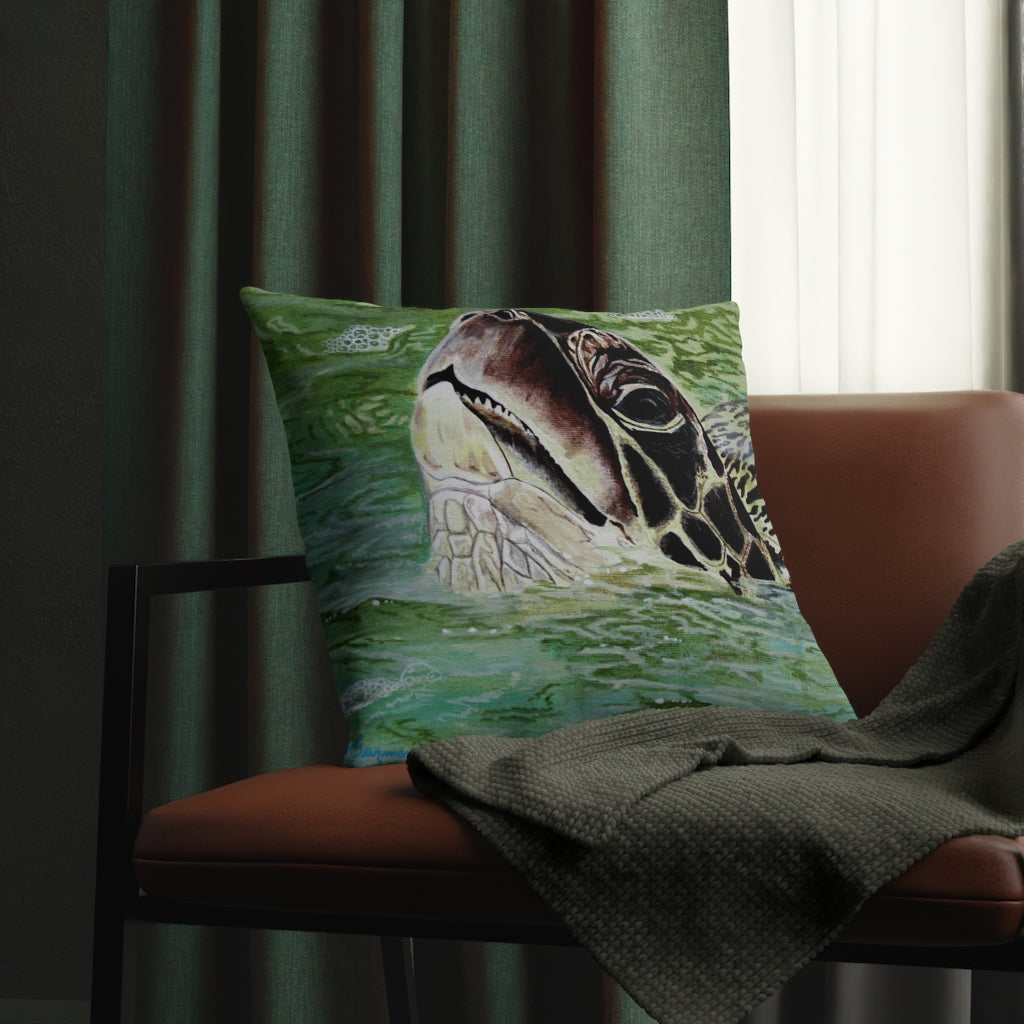 Honu Feeding Waterproof Pillow Home Decor