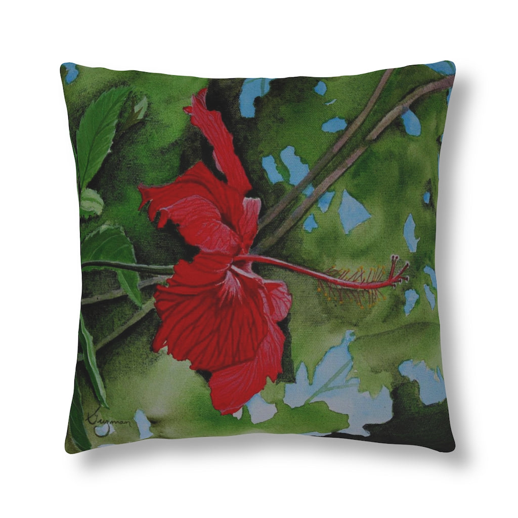 Morning Hibiscus Waterproof Pillow 20 × / Square Home Decor