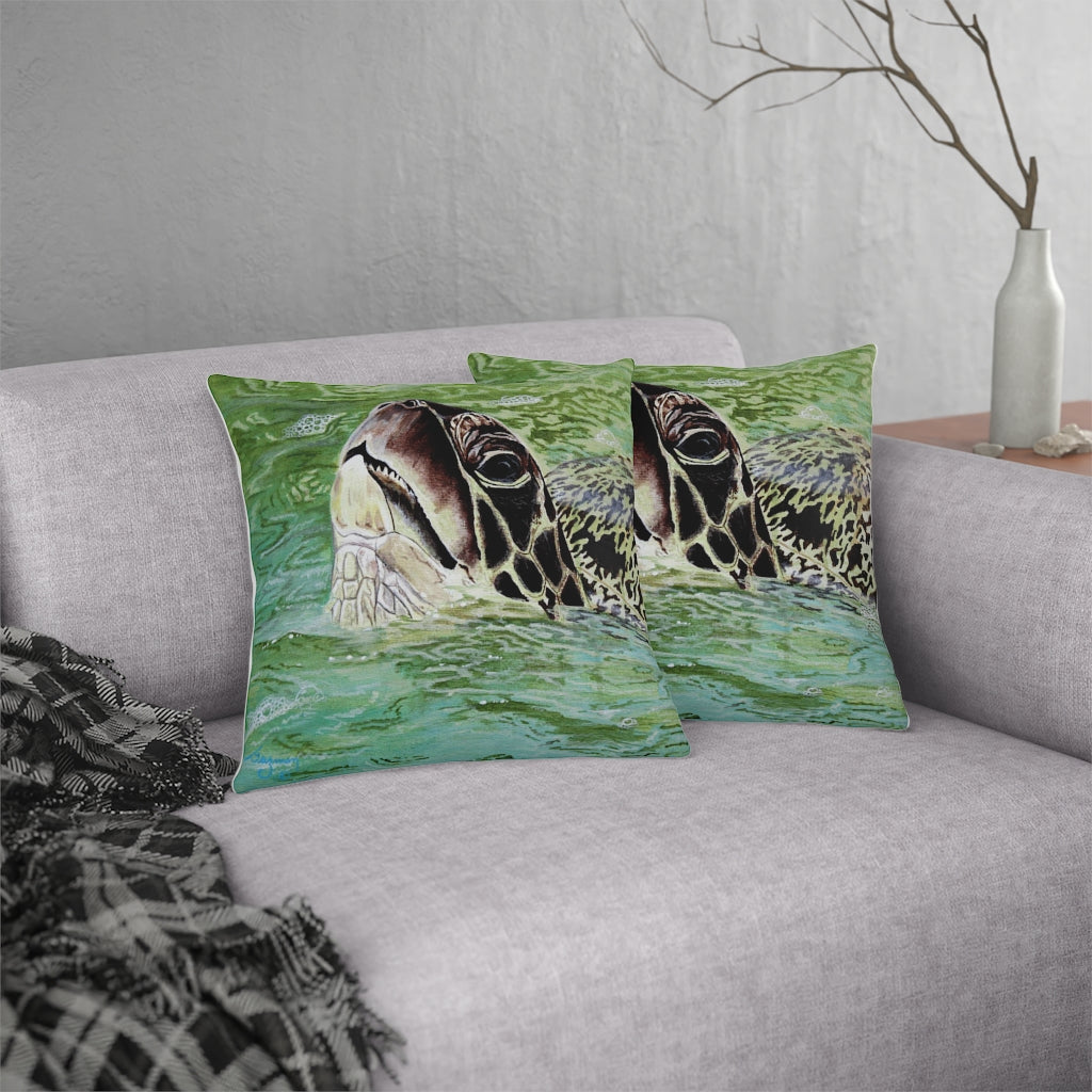 Honu Feeding Waterproof Pillow Home Decor