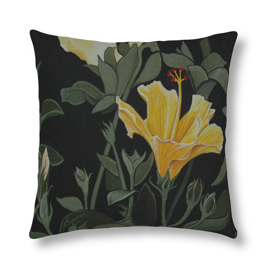 Yellow Hibiscus Waterproof Pillow Home Decor