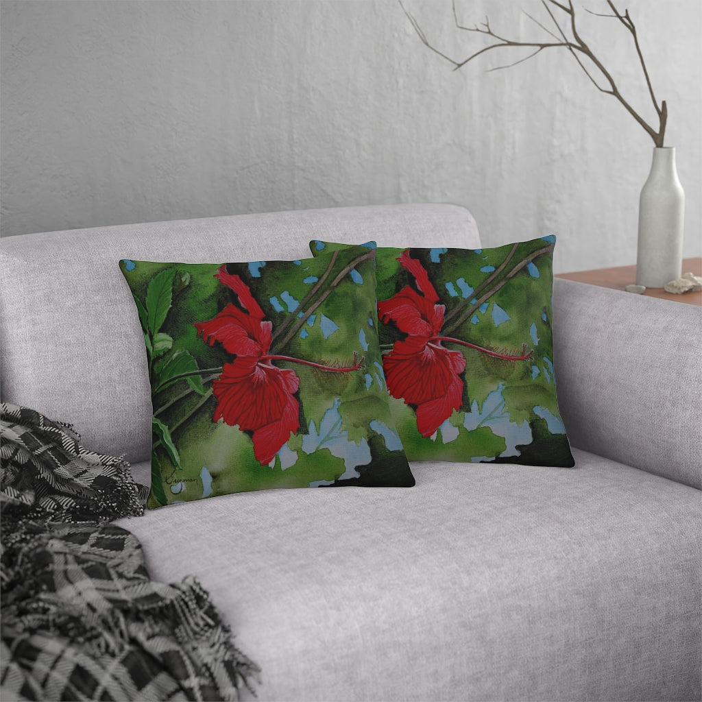 Morning Hibiscus Waterproof Pillow Home Decor