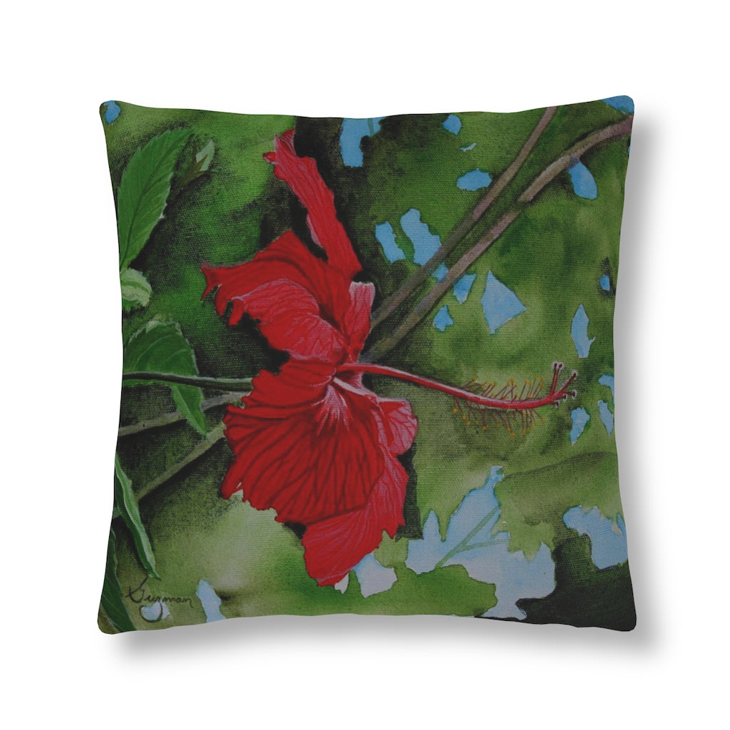 Morning Hibiscus Waterproof Pillow 16 × / Square Home Decor