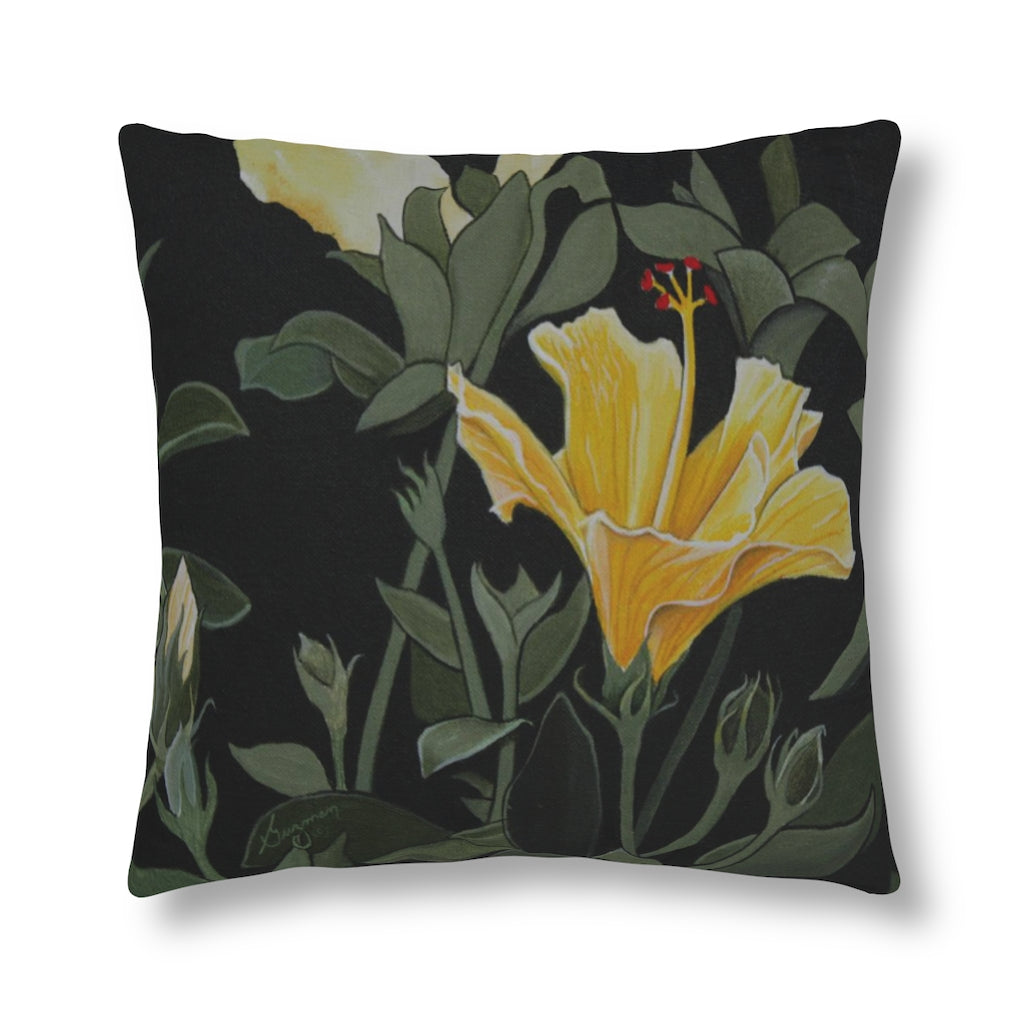 Yellow Hibiscus Waterproof Pillow 20 × / Square Home Decor