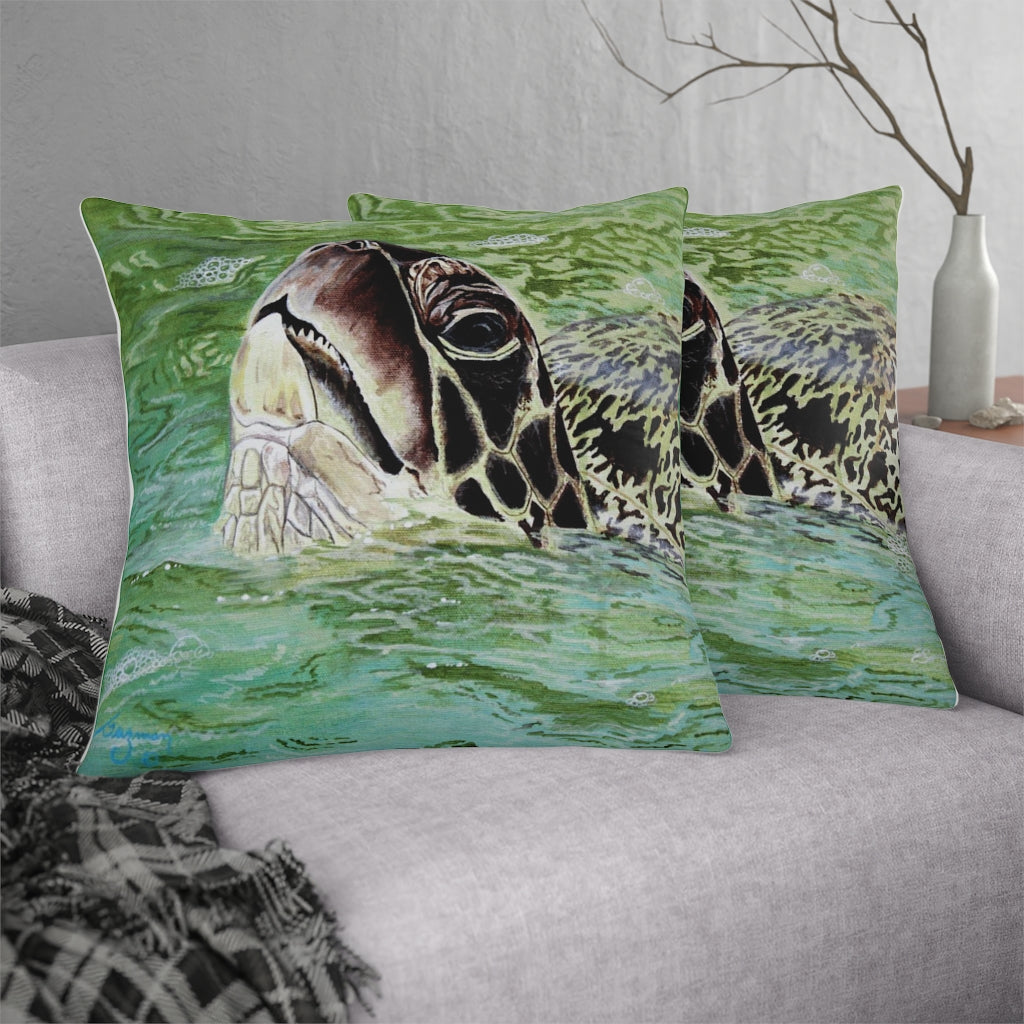 Honu Feeding Waterproof Pillow Home Decor