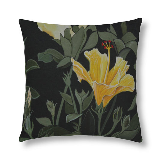 Yellow Hibiscus Waterproof Pillow Home Decor