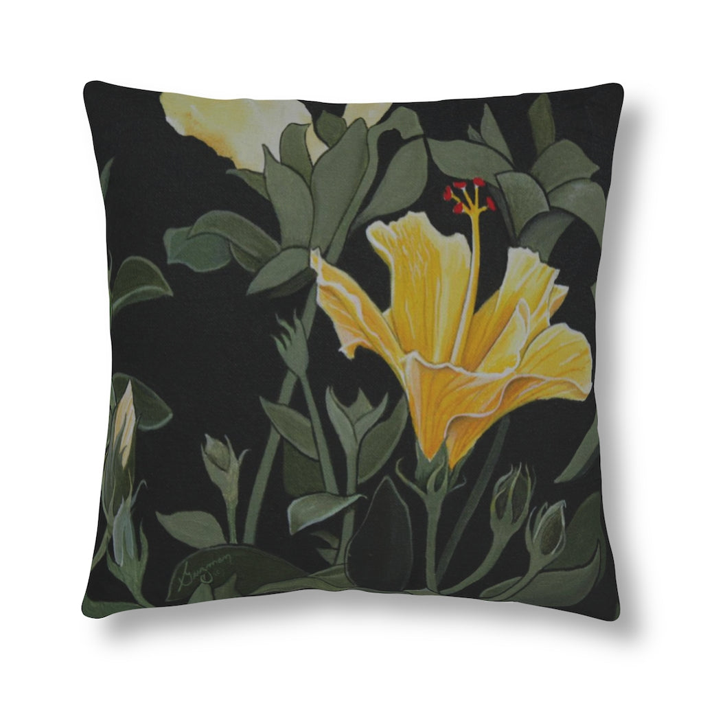 Yellow Hibiscus Waterproof Pillow Home Decor